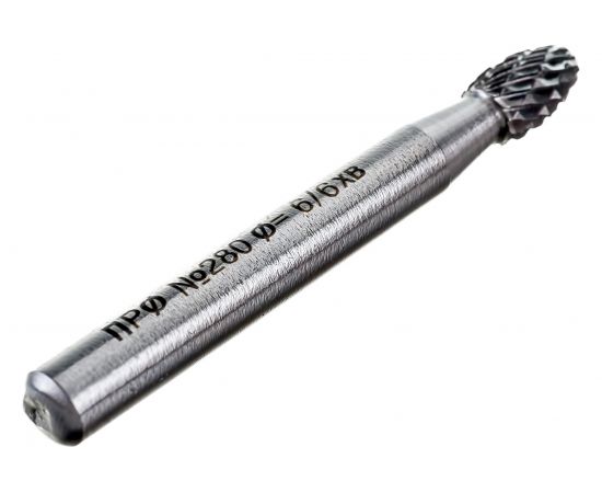 Борфреза твердосплавная (6x6x10x55 мм; тип E-Овал) Профоснастка №280 860560610550 – изображение 3