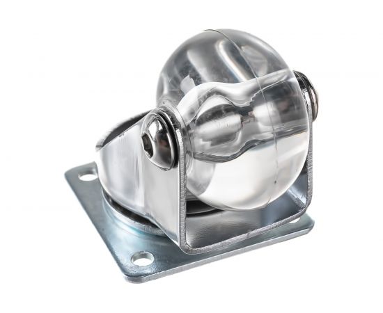 Колесо ПУ прозрачное поворотное 35 мм крепление платформенное СИБРТЕХ 68731 – изображение 3