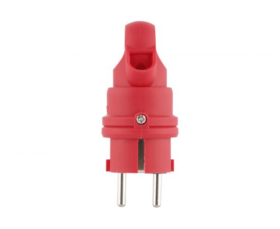 Каучуковая вилка duwi с заземлением 16A 90градусов с кольцом IP44 красная 27459 9 – изображение 4