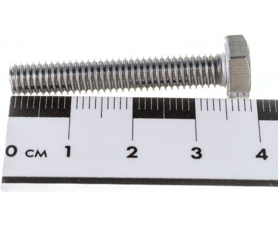 Болт с шестигранной головкой, с полной резьбой ЕВРОПАРТНЕР DIN 933 нержав. сталь, 6х35 мм, 4 шт. G2 2635 1 – изображение 4