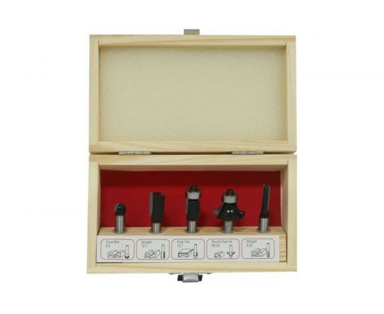 Набор фрез 0504 (5 шт; хвостовик 8 мм) по дереву Калибр 00000024855 – изображение 6