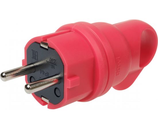 Каучуковая вилка duwi с заземлением 16A 90градусов с кольцом IP44 красная 27459 9 – изображение 7