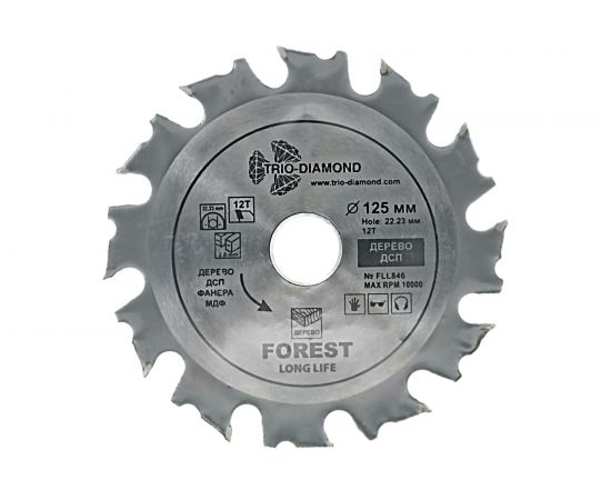 Диск пильный 125х22.23/16 мм, 12Т TRIO-DIAMOND FLL846 