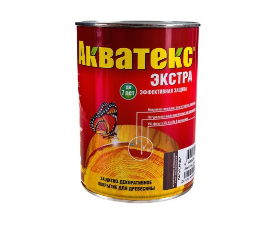 Защитно-декоративное покрытие для древесины Рогнеда Акватекс Экстра (палисандр; 0.8 л) 13853 
