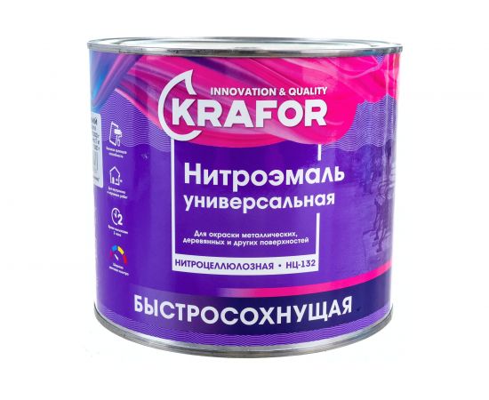 Эмаль KRAFOR НЦ-132 синяя, 1.7 кг 26499 