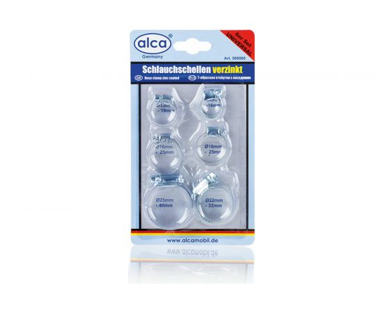 Набор металлических хомутов Alca оцинкованные, 6-40 мм, 6 шт. 508000 