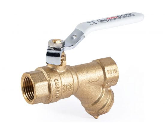 Шаровой кран PROFACTOR с фильтром PF STANDARD ручка рычаг в/в 1/2 PF BYS 330 