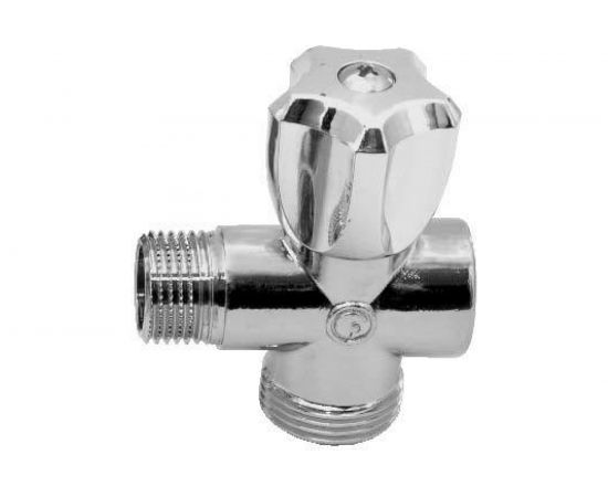 Вентильный кран FORNARA трехпроходной, хpом, В-Н-Н, 1/2x3/4х1/2 10971 