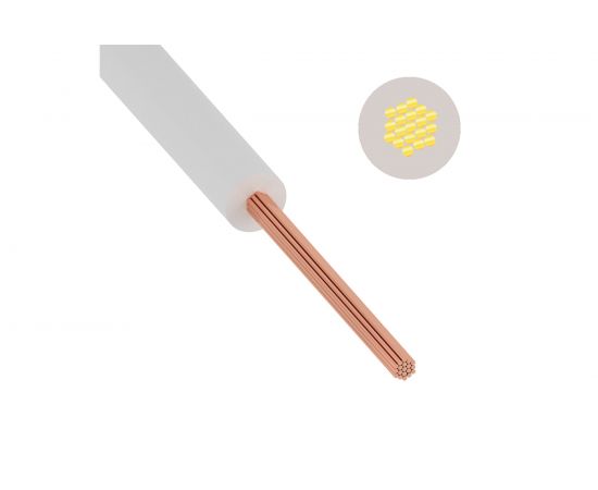 Провод ПуГВ, ПВ-3 ККЗ 0,5 кв.мм 1000 м белый ГОСТ 01-8615-1 