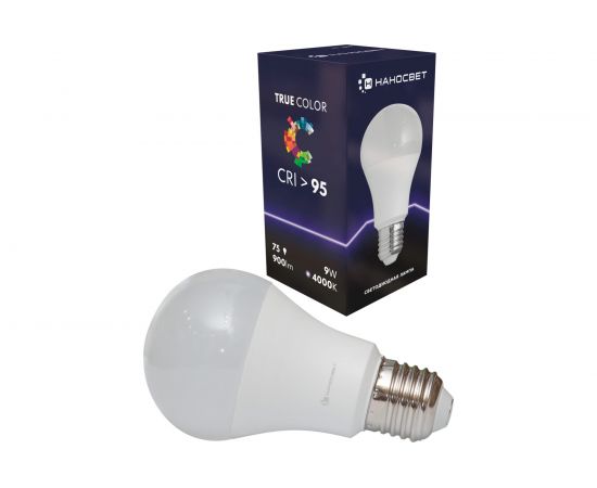 Светодиодная лампа Наносвет LH-GLS-75/E27/940, 9Вт, E27, 240 градусов, 900Лм, 4000K, Ra95, L092 