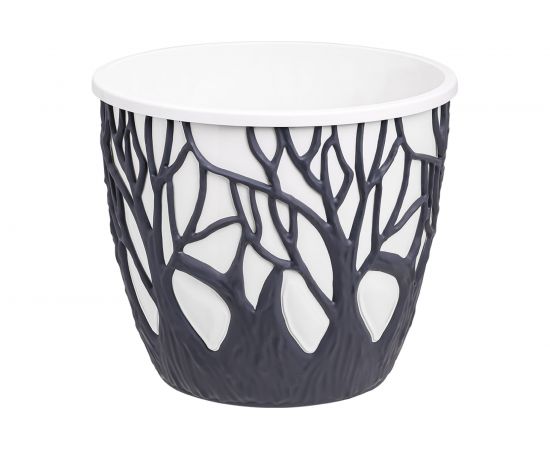 Кашпо bmc КШ 9206 Форест антрацит/белый, 19х19 см, 3 л, 4 шт. 063925 