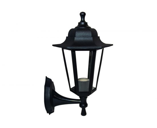 Настенный светильник-фонарь APEYRON черный 6-гранный прозрачное стекло 11-99ЧЕР 