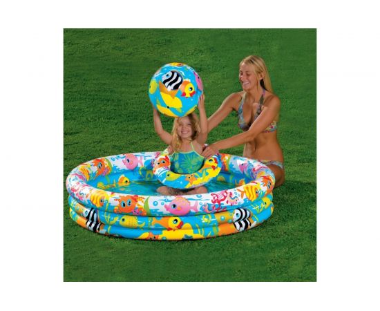 Бассейн надувной детский Intex Рыбки, с мячом и кругом 59469 – изображение 2
