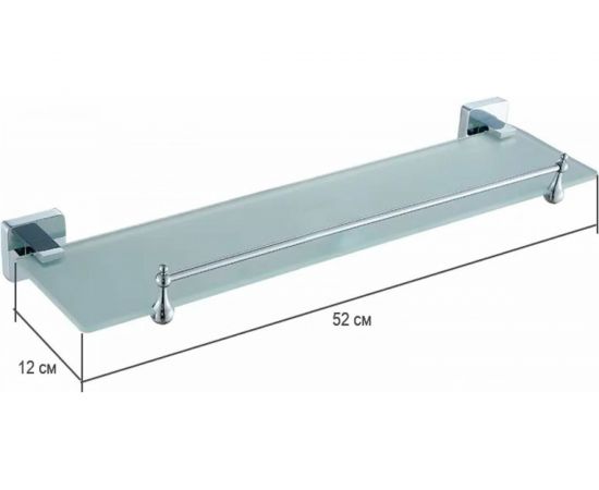 Полка стеклянная хром Ekko E3307 – изображение 2