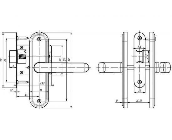 Защелка ПТИМАШ ЗЩ 1-45 старая медь 5034 – изображение 3