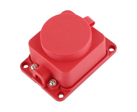 Каучуковая колодка duwi с крышкой с заземлением 1 гнездо 16A IP44 красная 27464 3 – изображение 3