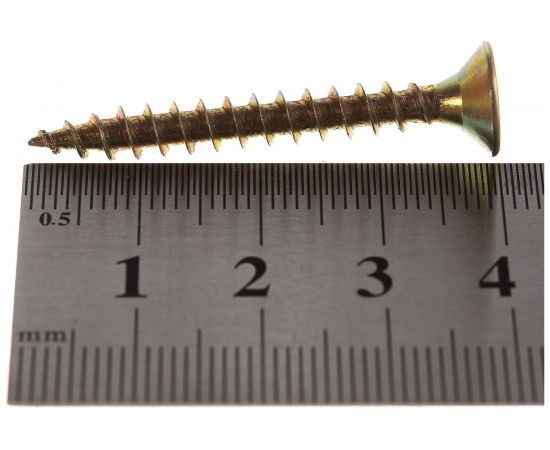 Шуруп, жёлтый цинк Крепежная техника 5,0х40 400шт 431384 БК – изображение 3