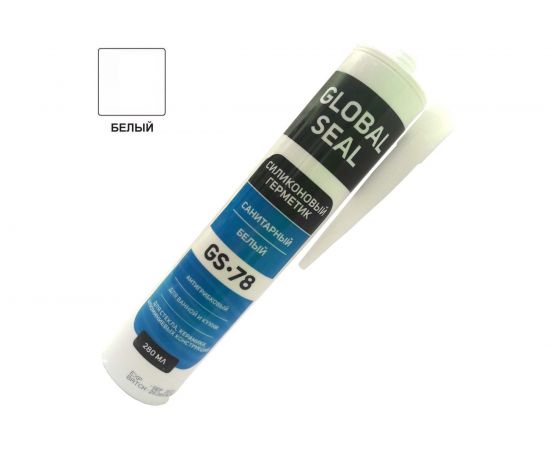 Силиконовый санитарный герметик для ванной и кухни GlobalSeal GS-78, белый, 280 мл 3780111 – изображение 3