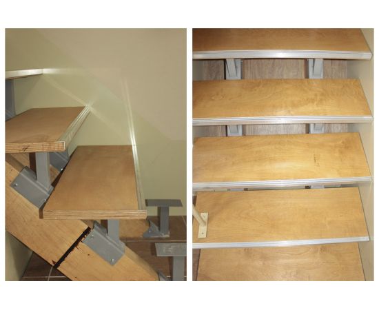 Ступень с алюминиевым кантом Lucky Guy 1200x300 мм, влагостойкая фанера 030 01 1200300 БФ – изображение 3