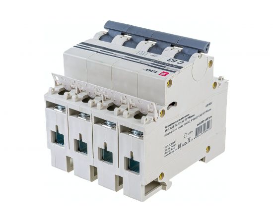Автоматический выключатель EKF PROxima ВА 47-63, 4P, 63А, 4,5kA, SQ mcb4763-4-63C-pro – изображение 4