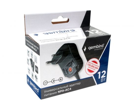 Универсальный адаптер питания Gembird NPA-AC4, 12Вт 8 штекеров NPA-AC4 – изображение 5