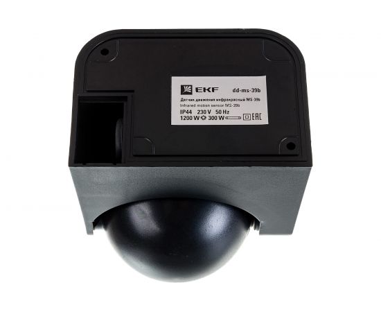 ИК датчик движения EKF, настенный 1200Вт 180гр до 12м IP44 MS-39b черный PROxima dd-ms-39b – изображение 5