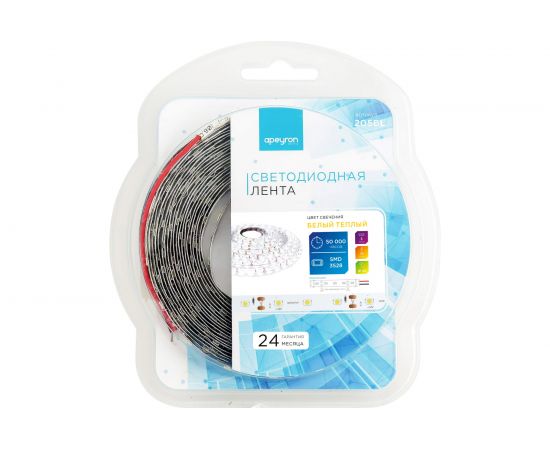 Светодиодная лента APEYRON в блистере 12В, СТ, 4,8Вт/м, smd3528 205BL – изображение 5