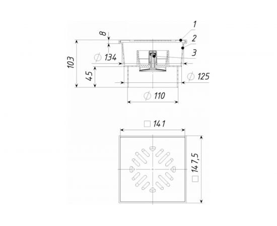 Трап Татполимер ТП-104.110-150VSMs ПП 110 вертикальный выпуск 29898 – изображение 5