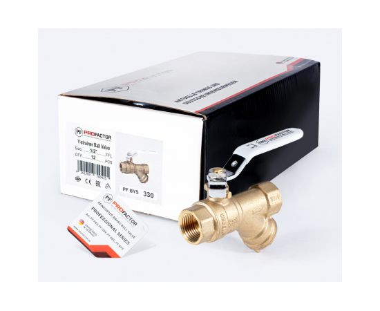 Шаровой кран PROFACTOR с фильтром PF STANDARD ручка рычаг в/в 1/2 PF BYS 330 – изображение 7