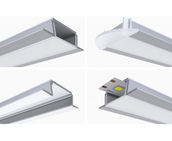 Алюминиевый прямой встраиваемый профиль Apeyron для светодиодной ленты 08-06 – изображение 8