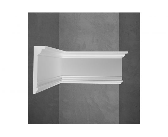 Потолочный карниз Stenopol подходит к натяжным потолкам, 100х25х2000 мм C7227 