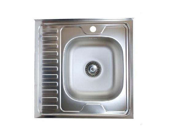 Мойка из нержавеющей стали Лидер 60х60 см толщина, 0.4 мм, правая 