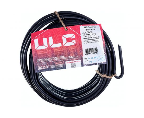 Кабель ВВГ-ПнгA-LS ULC 2х2.5 черный 10м ULС0053 