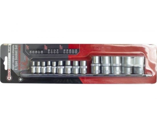 Набор головок FK-4158 Е-профиль, 14 предметов ForceKraft 49621 