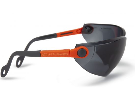 Защитные открытые очки Jeta Safety с регулировкой дужек, дымчатые линзы JSG2711-S 