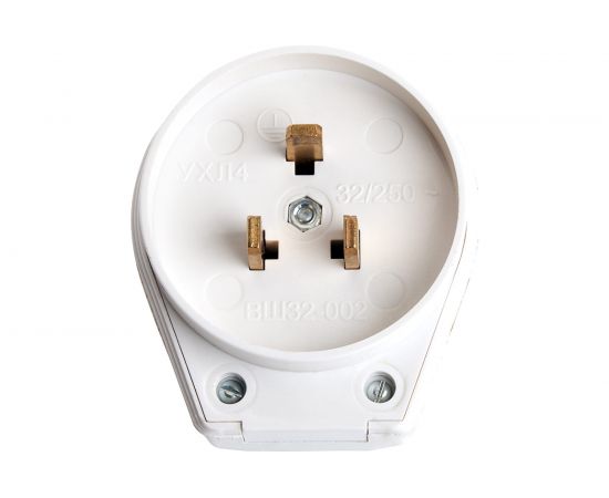 Вилка для плит STEKKER PPG32-52-20, с заземлением, 250В, 32А, белый, 39827 