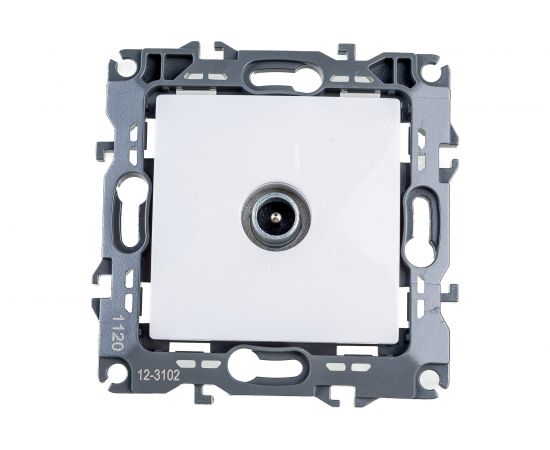 Розетка TV ЭРА 12-3102-01 проходная, IP20, 12, белый Б0027431 