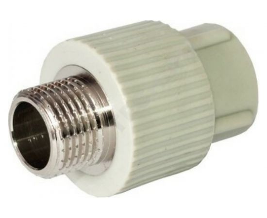 Муфта RTP PN25 комбинированная, наружная резьба, D20х3/4 мм, серая 10943 