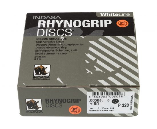 Круг RHYNOGRIP (50 шт; 125 мм; Р320; 8 отверстий) INDASA 00508 
