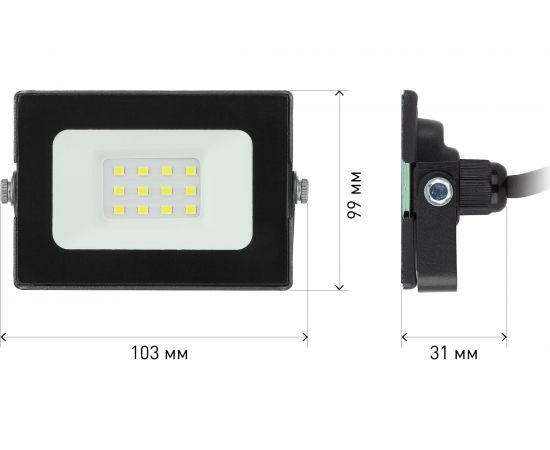 Светодиодный уличный прожектор ЭРА LPR-023-0-30K-030 30Вт 3000K 2400Лм 103x99x23,5 Б0052858 – изображение 2