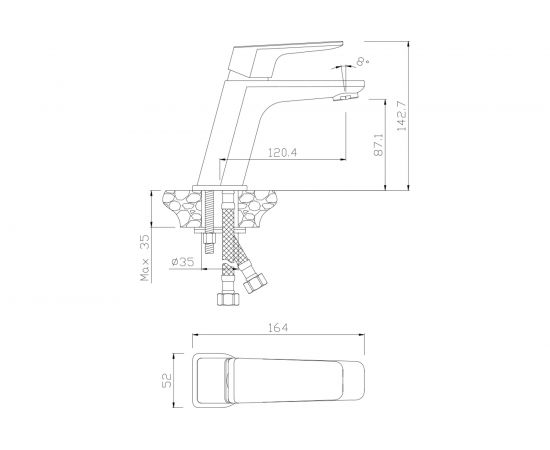 Смеситель для раковины OLIVES ARAGON 10100AN – изображение 2