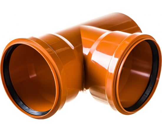 Тройник РемоКолор наружная канализация, рыжий, 110 мм 139-320 – изображение 2