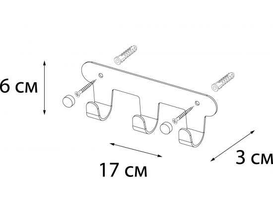 Планка с 3 крючками FIXSEN черный FX-805B-3 – изображение 2