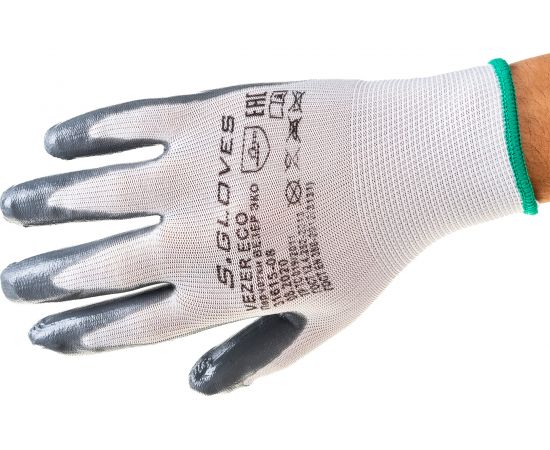 Нейлоновые перчатки с нитриловым покрытием S. GLOVES VEZER ECO размер 08 31615-08 – изображение 3