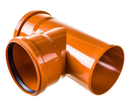 Тройник РемоКолор наружная канализация, рыжий, 110 мм 139-320 – изображение 3
