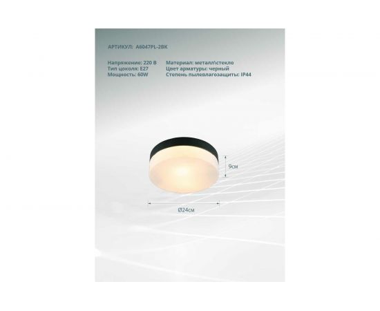 Потолочный светильник ARTE LAMP A6047PL-2BK – изображение 3