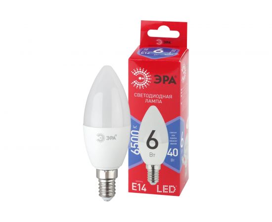 Светодиодная лампа ЭРА LED B356W865E14 R диод, свеча, 6Вт, холодное свечение, E14 Б0045339 – изображение 4