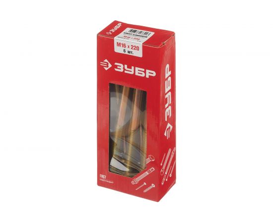 Клиновой анкер Зубр М16 х 220 мм, 6 шт, желтопассивированный 302032-16-220 – изображение 6