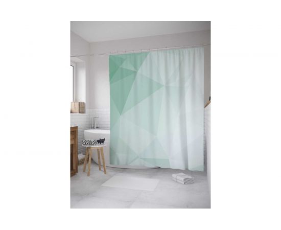 Штора (занавеска) для ванной JoyArty ""Легкая призма"" из сатена, 180х200 см с крючками, sc_33406 