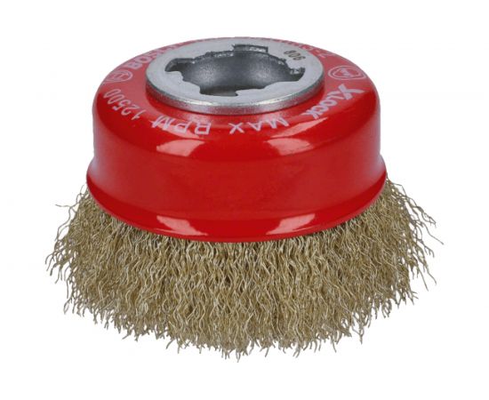 Щетка чашечная витая X-LOCK (75 мм; латунированная сталь; 0.3 мм) Bosch 2608620730 